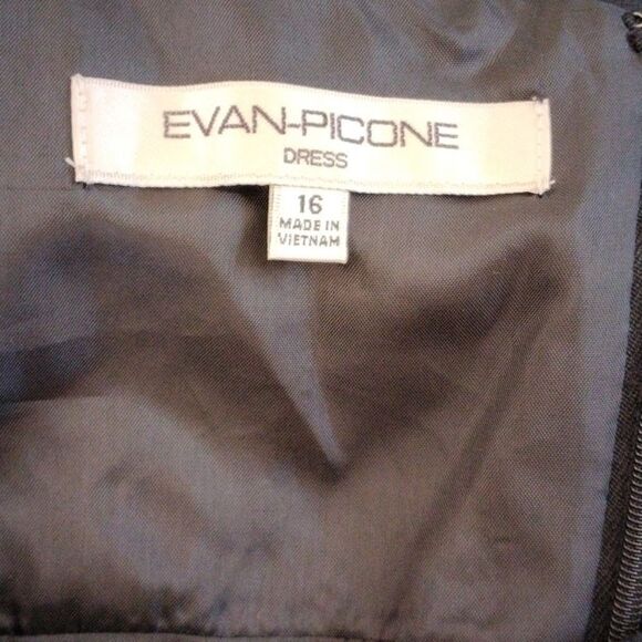 Evan-Picone Black Embroidered Dress - Picture 5 of 11